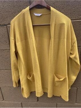 Time and tru size L mustard cardigan lg 1